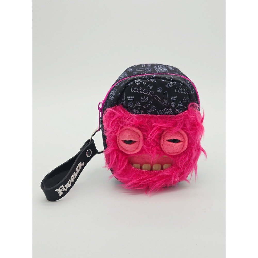 Fuggler Funny Ugly Monster Mini Backpack Clip On Pouch Pink Fuzzy Teeth Black